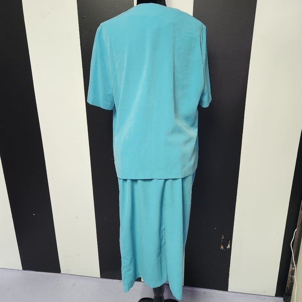 Vintage skirt suit set aqua - Picture 7 of 7